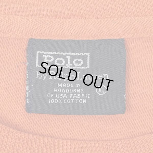 画像2: 90's Polo Ralph Lauren ロゴ刺繍 ポケットTシャツ "ORANGE" (2)