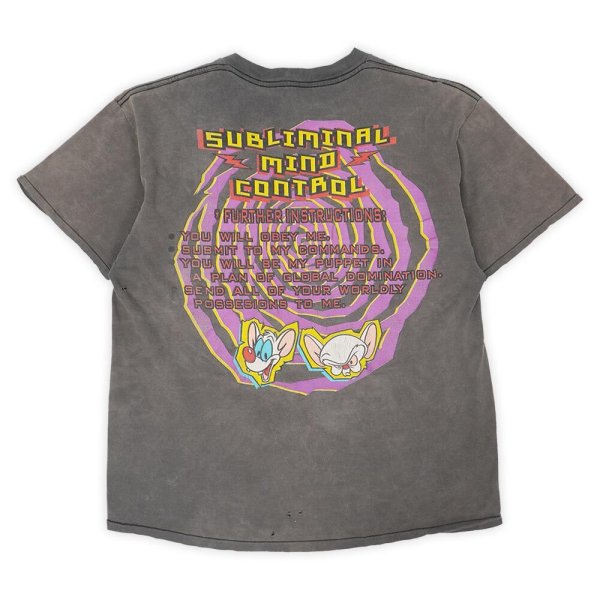 画像2: 90's Pinky and The Brain 両面プリントTシャツ "FABRIC MADE IN USA" (2)