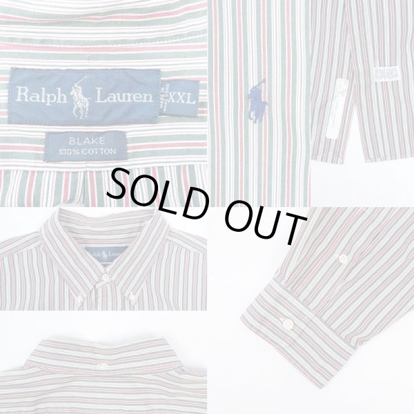 画像3: 90's Polo Ralph Lauren マルチストライプ柄 ボタンダウンシャツ "BLAKE / 3点留め" (3)