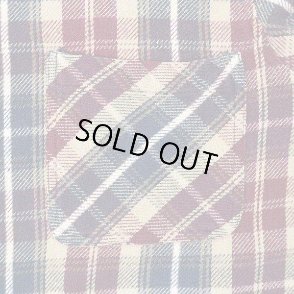 画像4: 90's ST.JOHN'S BAY ヘビーネルシャツ "BURGUNDY Plaid" (4)