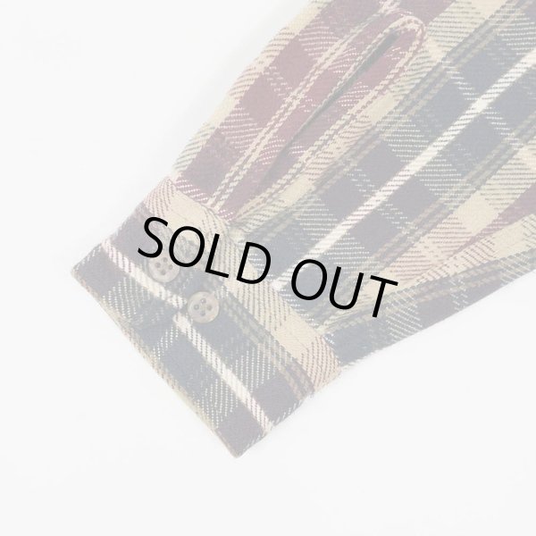 画像5: 90's ST.JOHN'S BAY ヘビーネルシャツ "BURGUNDY Plaid" (5)