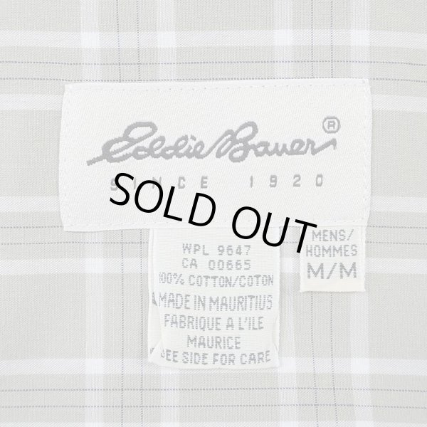 画像2: 90's Eddie Bauer ボタンダウンシャツ "白タグ / Khaki Plaid" (2)
