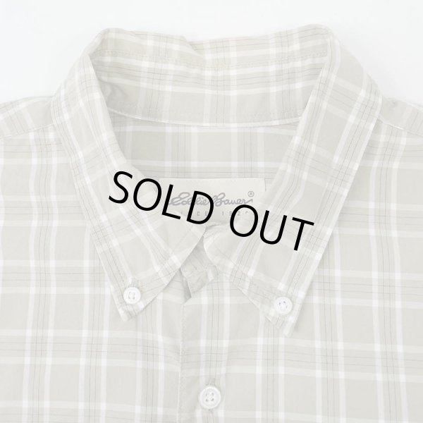 画像3: 90's Eddie Bauer ボタンダウンシャツ "白タグ / Khaki Plaid" (3)