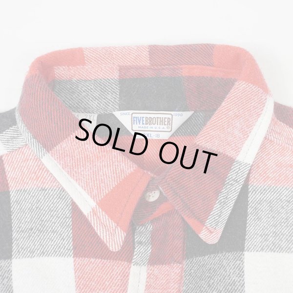 画像3: 80's FIVE BROTHER ヘビーネルシャツ "MADE IN USA / 2XL-18" (3)