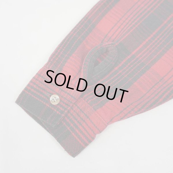 画像4: 90's FIVE BROTHER ヘビーネルシャツ "RED×BLACK" (4)