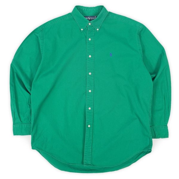 画像1: 90's Polo Ralph Lauren ボタンダウンシャツ "BLAIRE / GREEN" (1)