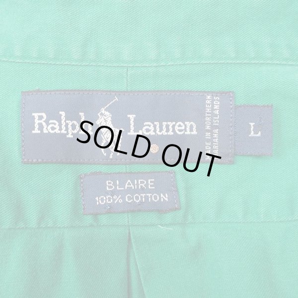 画像2: 90's Polo Ralph Lauren ボタンダウンシャツ "BLAIRE / GREEN" (2)