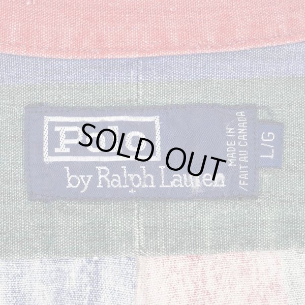 画像2: 90's Polo Ralph Lauren マルチストライプ柄 ボタンダウンシャツ "MADE IN CANADA" (2)