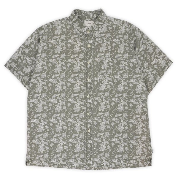 画像1: 00's J.CREW 総柄 S/S レギュラーカラーシャツ (1)