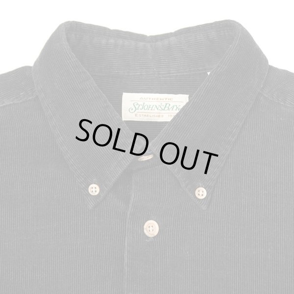 画像3: 90's ST JOHN'S BAY コーデュロイ ボタンダウンシャツ "BLACK" (3)