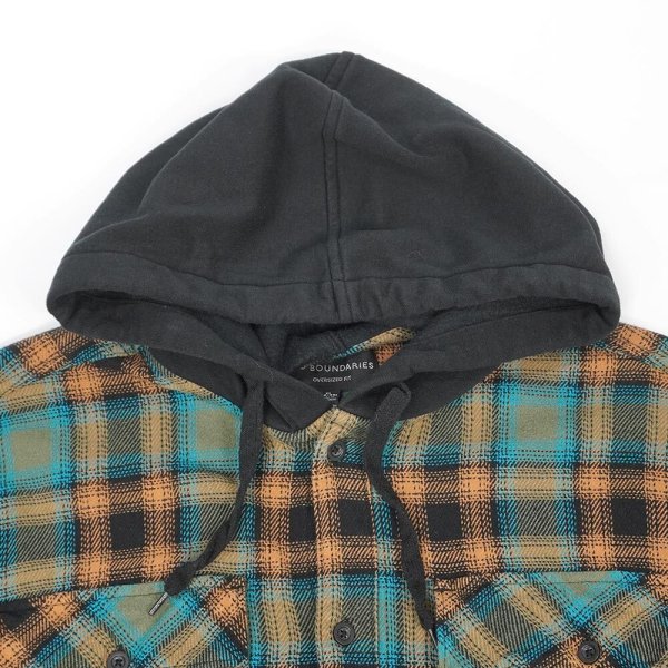 画像3: 00's NO BOUNDARIES フーディーネルシャツ "Ombre Plaid" (3)