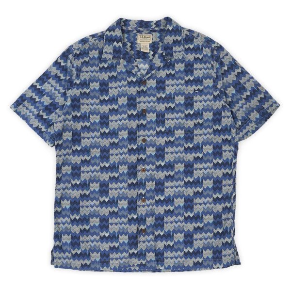 画像1: 00's L.L.Bean S/S 総柄 オープンカラーシャツ 【2】 (1)