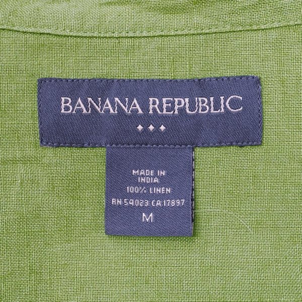 画像2: 00's Banana Republic S/S リネンシャツ “GREEN” (2)