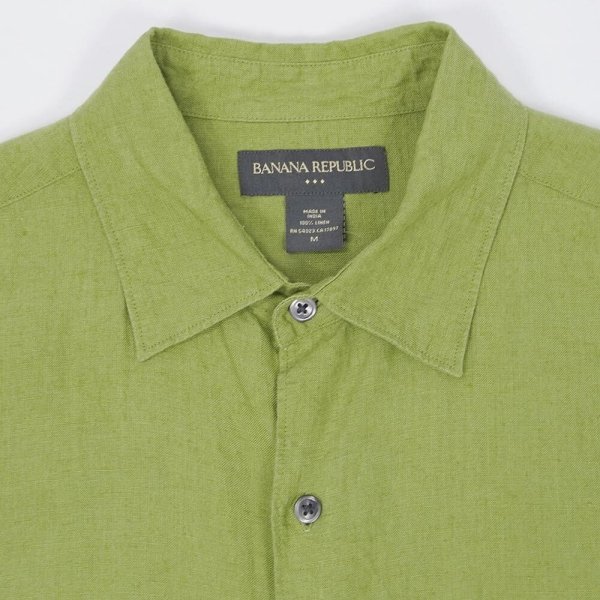 画像3: 00's Banana Republic S/S リネンシャツ “GREEN” (3)