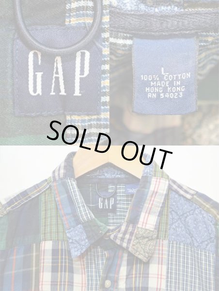 画像3: 90-00's GAP S/S パッチワークシャツ (3)