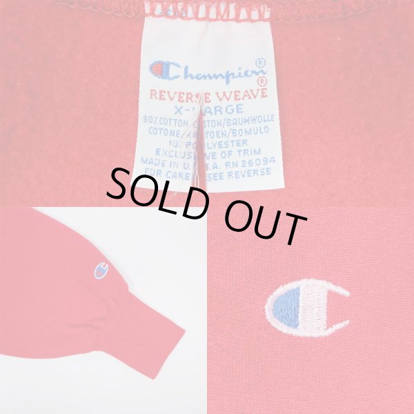 画像3: 90's Champion リバースウィーブ スウェット "目付き / RED / MADE IN USA" (3)