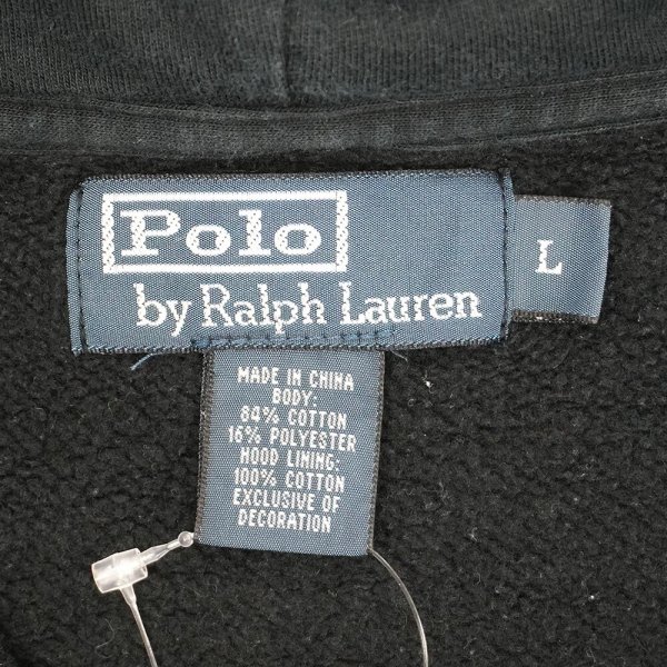 画像2: 00's Polo Ralph Lauren ヘンリーネック スウェットパーカー "BLACK" (2)