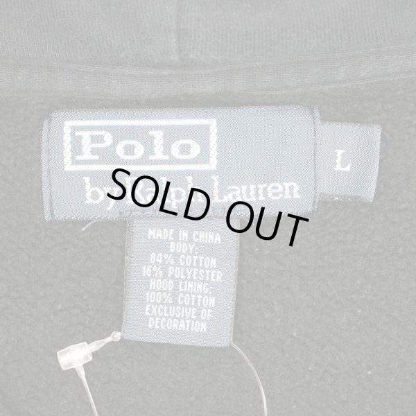 画像2: 00's Polo Ralph Lauren ヘンリーネック スウェットパーカー "BLACK" (2)