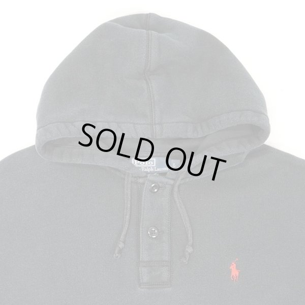 画像3: 00's Polo Ralph Lauren ヘンリーネック スウェットパーカー "BLACK" (3)