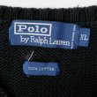 画像2: 90's Polo Ralph Lauren Vネック コットンニットベスト "BLACK" (2)