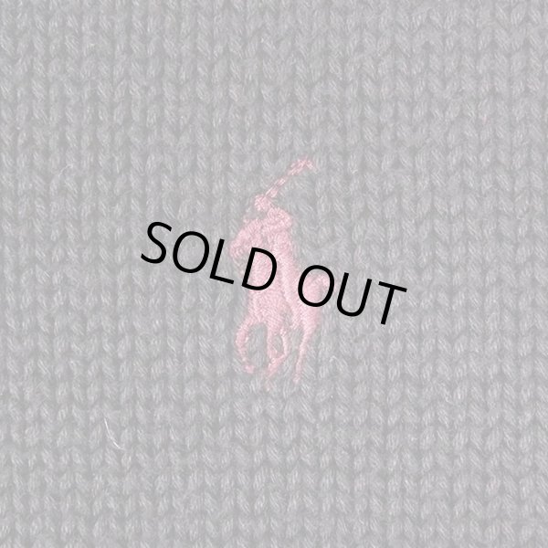 画像3: 90's Polo Ralph Lauren Vネック コットンニットベスト "BLACK" (3)