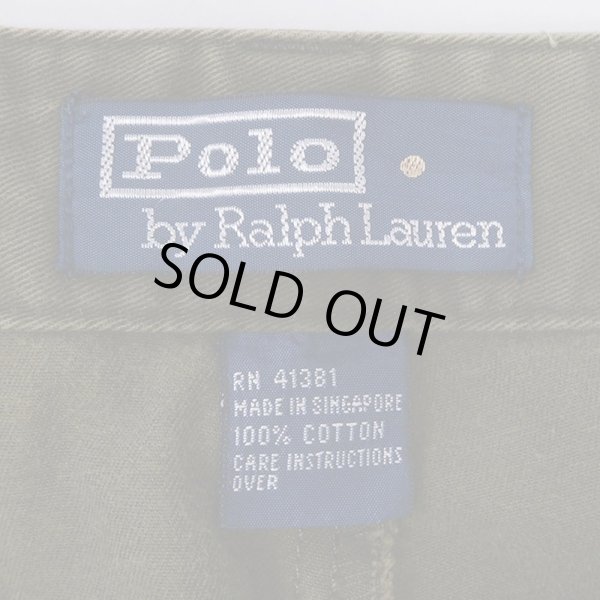 画像3: 90's Polo Ralph Lauren 2タック チノトラウザー “OLIVE / W32 L32” (3)
