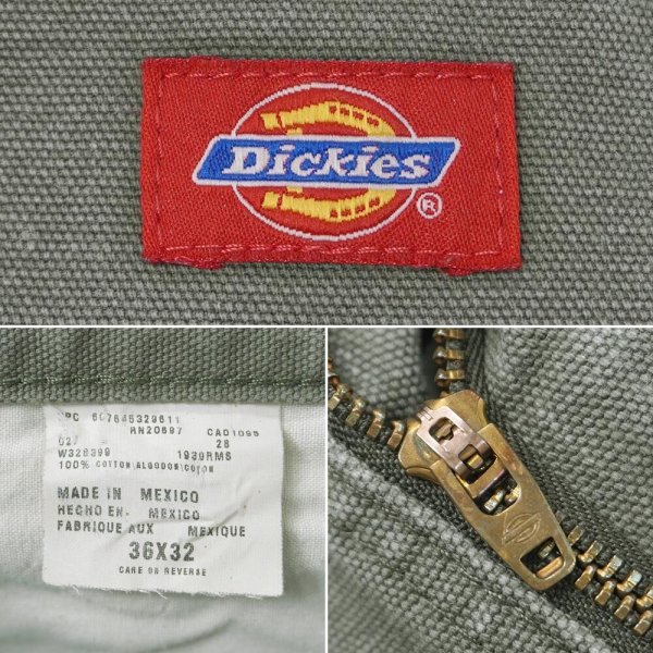 画像3: 00's Dickies ダックペインターパンツ "MOS GREEN / W36 L32" (3)