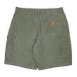 画像2: 00's Carhartt ダックペインターショーツ "B25 MOS / W34" (2)