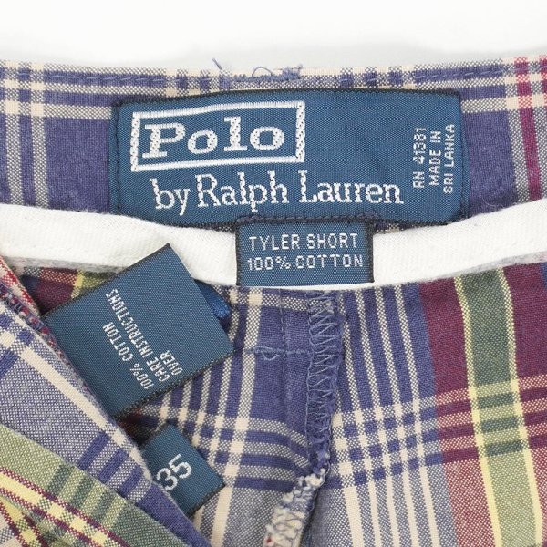 画像3: 90's Polo Ralph Lauren マドラスチェック柄 2タックショーツ "TYLER SHORT" (3)
