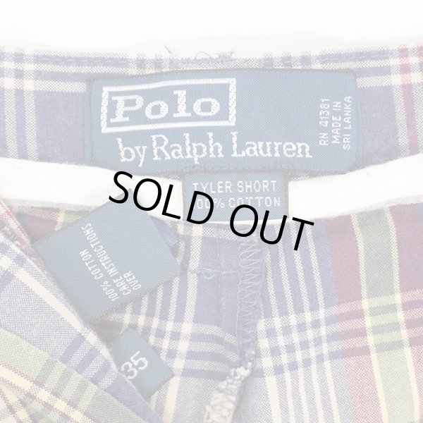 画像3: 90's Polo Ralph Lauren マドラスチェック柄 2タックショーツ "TYLER SHORT" (3)