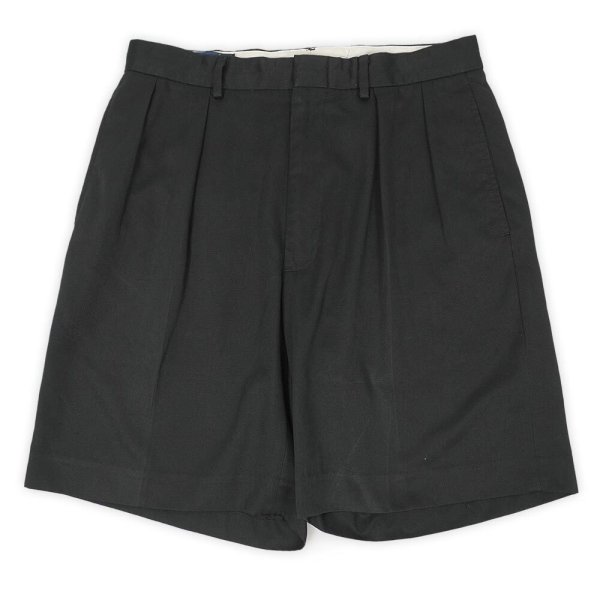 画像1: 90's Polo Ralph Lauren 2タック ポリエステルショーツ "BLACK" (1)