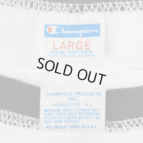 画像3: Early 70's Champion リンガーTシャツ "MADE IN USA / バータグ / 染み込みプリント" (3)