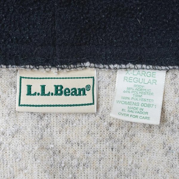 画像2: 90's L.L.Bean モックネック フリースカットソー "IVORY" (2)