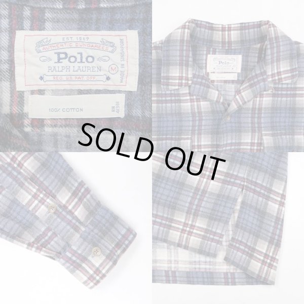 画像3: 90's Polo Ralph Lauren オープンカラー プリントネルシャツ (3)