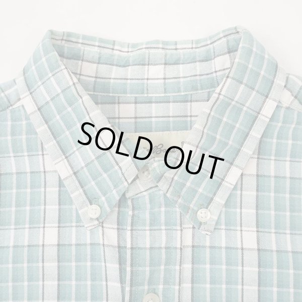 画像3: 90's Eddie Bauer ボタンダウンシャツ "白タグ / Mint Green Plaid" (3)