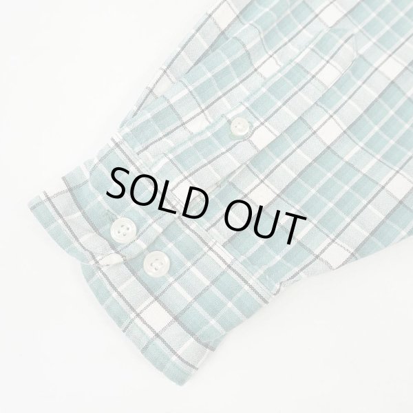 画像4: 90's Eddie Bauer ボタンダウンシャツ "白タグ / Mint Green Plaid" (4)