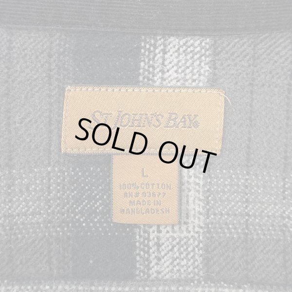 画像2: 90's ST.JOHN’S BAY ヘビーネルシャツ “BLACK PLAID” (2)