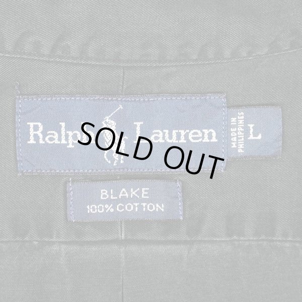 画像2: 90's Polo Ralph Lauren ボタンダウンシャツ "BLACK / BLAKE" (2)