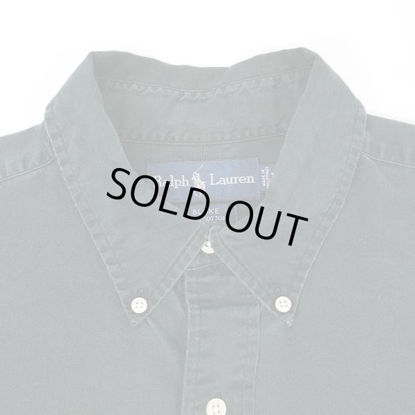 画像3: 90's Polo Ralph Lauren ボタンダウンシャツ "BLACK / BLAKE" (3)