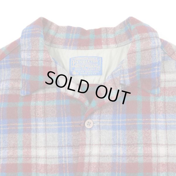 画像3: 70's Pendleton オープンカラー ウールシャツ "MADE IN USA / Burgundy Plaid" (3)