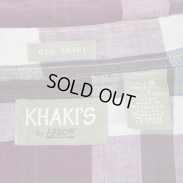 画像2: 90-00's KHAKI'S by ARROW S/S レギュラーカラーシャツ "BIG SHIRT / DEADSTOCK" (2)