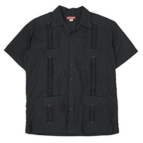 画像1: 90-00's LA BODEGUITA DEL MEDIO コットンキューバシャツ “ALL BLACK” (1)
