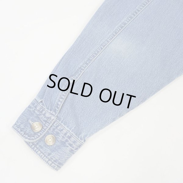 画像4: 90's Eddie Bauer ハーフジップ デニムワークシャツ (4)