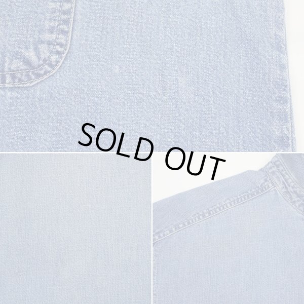 画像5: 90's Eddie Bauer ハーフジップ デニムワークシャツ (5)