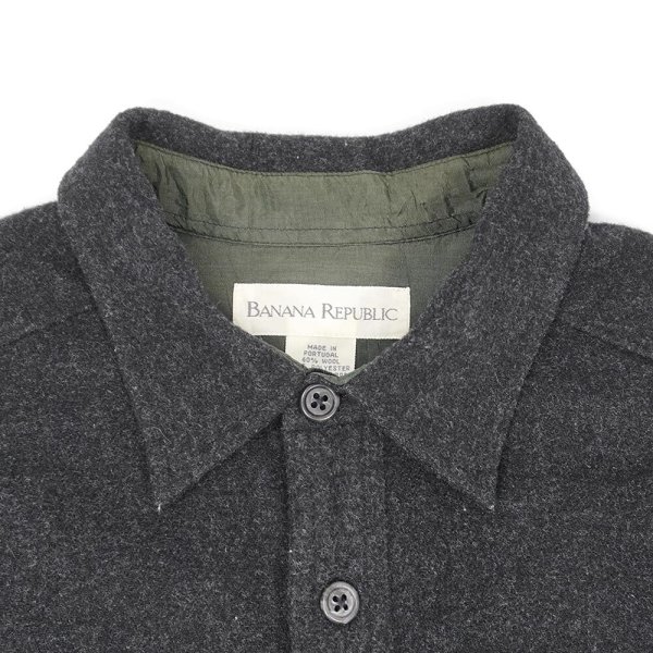 画像3: Early 00's Banana Republic レギュラーカラー ウールシャツ (3)