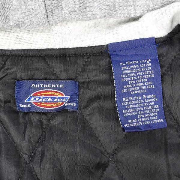 画像2: Early 00's Dickies キルティングライナー フーディーネルシャツ (2)