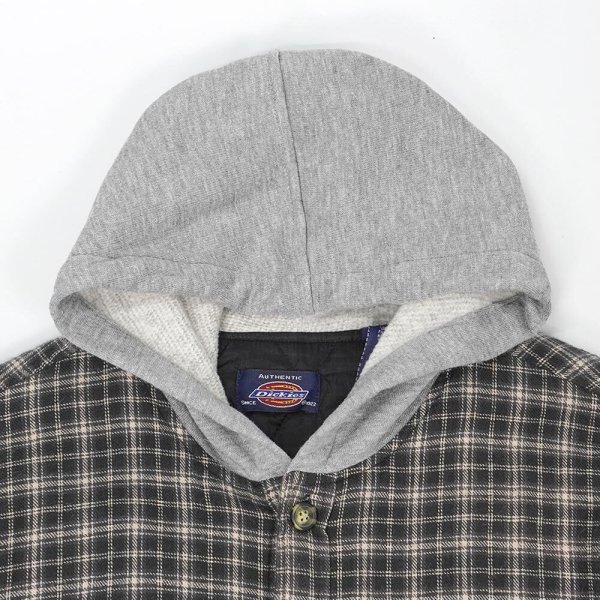 画像3: Early 00's Dickies キルティングライナー フーディーネルシャツ (3)