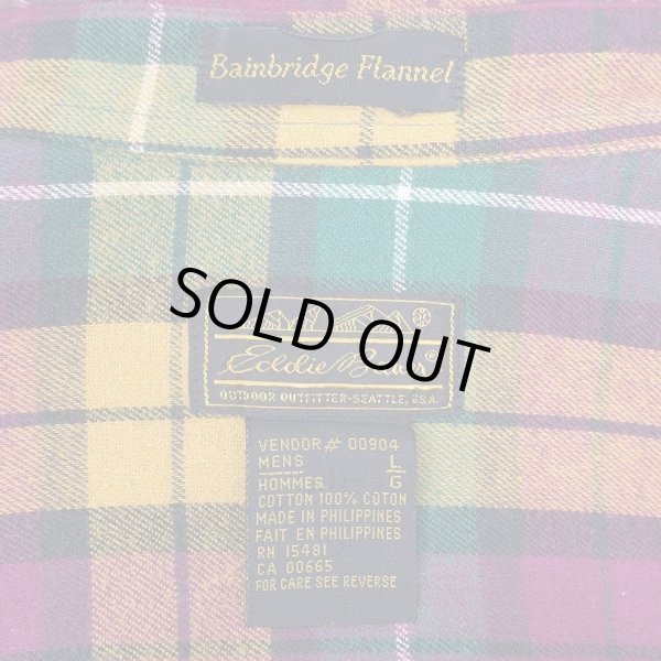 画像2: 90's Eddie Bauer フランネル ボタンダウンシャツ “Bainbridge Flannel” (2)
