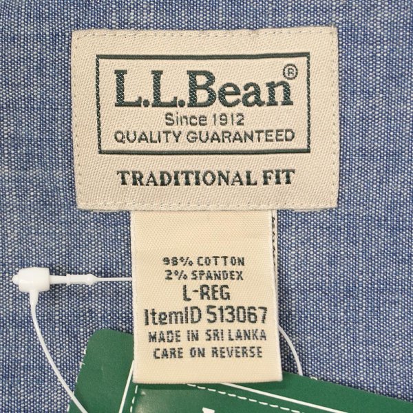 画像2: 00's L.L.Bean シャンブレー ボタンダウンシャツ "DEADSTOCK" (2)