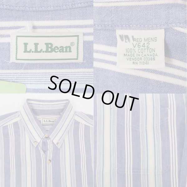 画像3: 90's L.L.Bean マルチストライプ柄 ボタンダウンシャツ "MADE IN CANADA" (3)